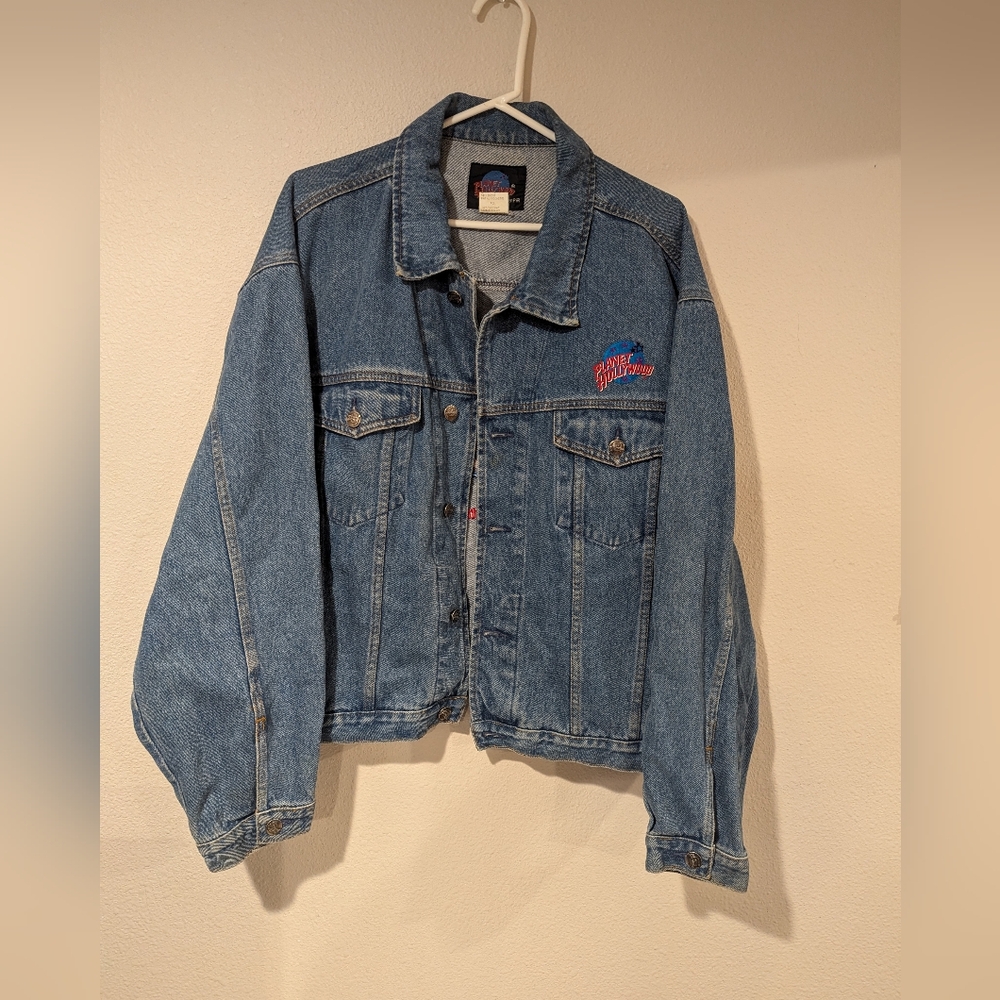 Vintage Planet Hollywood Denim Jacket SZ XL Unisex